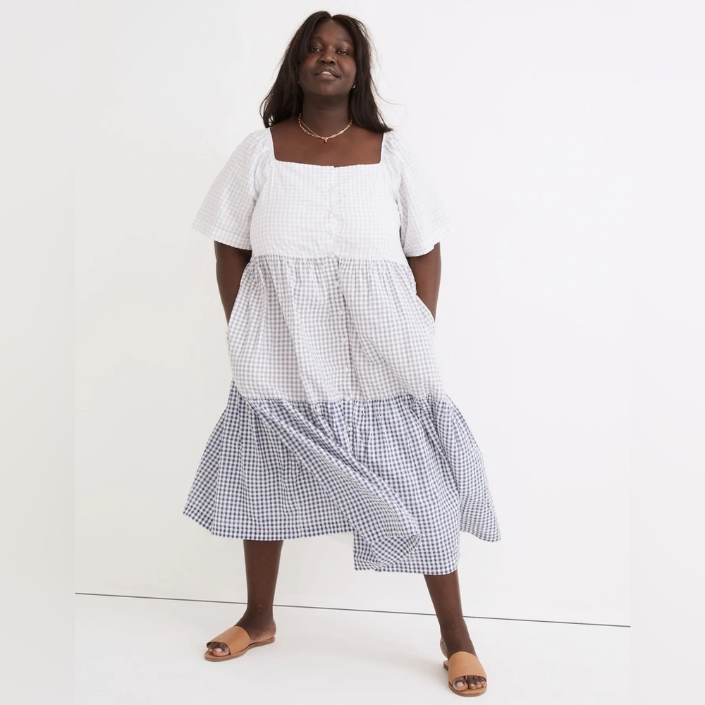 Madewell Blue Gingham Dress